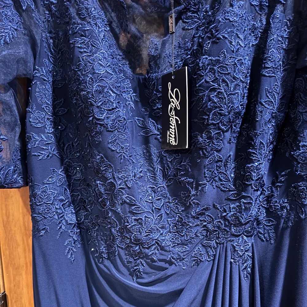 Mother of Bride Floor Length Navy Dress